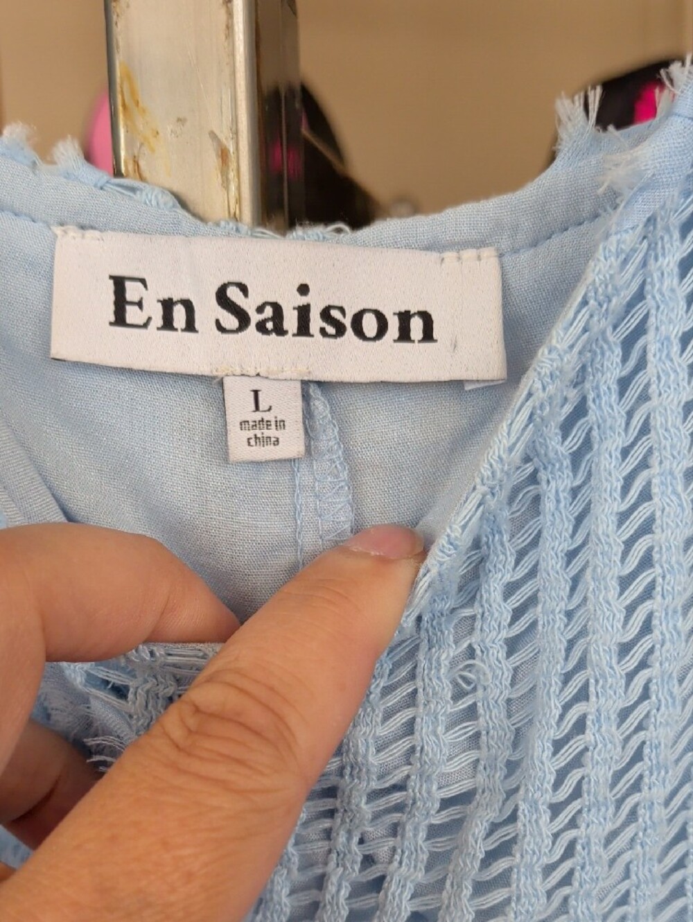 En Saison Powder Blue Floral Textured Maxi Dress - Picture 2 of 4